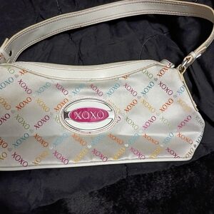 XOXO Cream Shoulder Bag with Multicolor Logo
